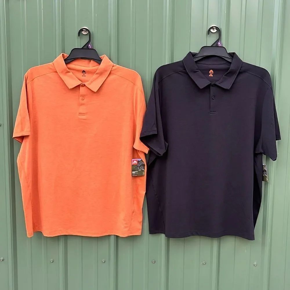 Men’s Trail Outdoor Merino Wool Blend Polo Shirt 2-Pack Size XXL
